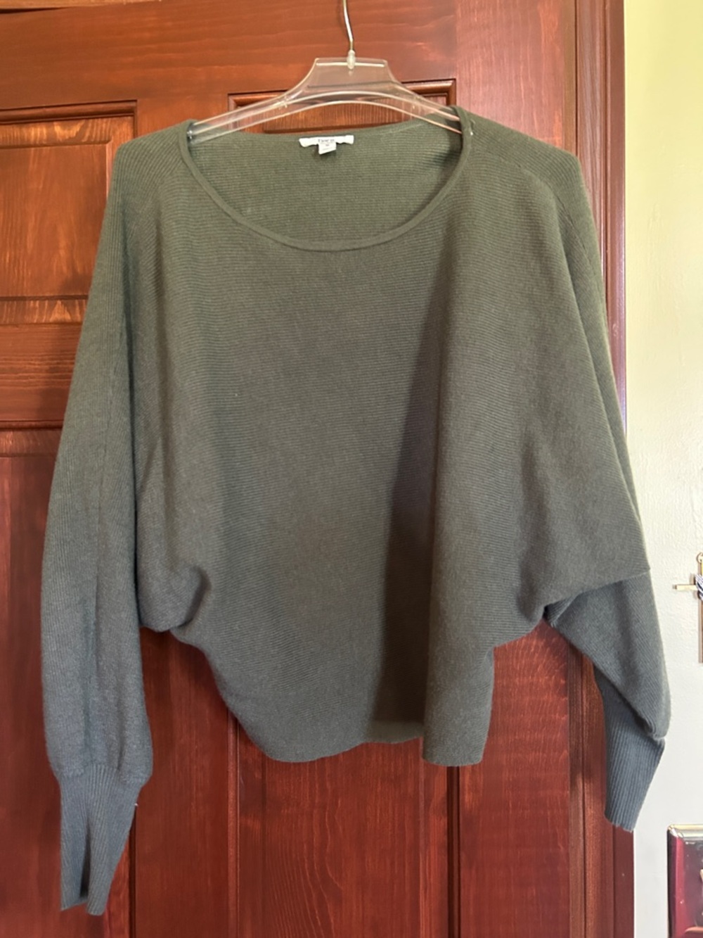 Bar III Olive Green Scoopneck Dolman Sweater